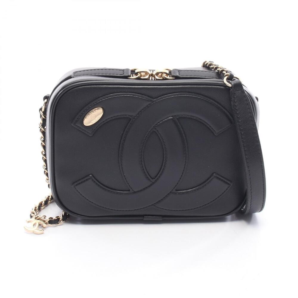 Chanel Coco Mark Shoulder Bag Leather Black